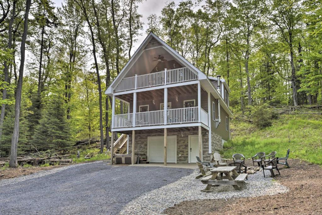 Cozy Old Forge Home with Porches, Fire Pit, Hot Tub